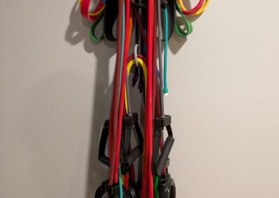 a bunch of colorful exercise bands