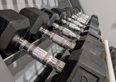 rack of dumbbells